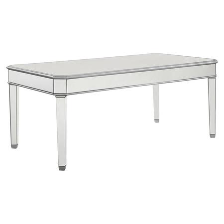 ELEGANT DECOR Rectangle Dining Table 60 In. X 32 In. X 30 In. In Silver Paint MF6-1009S